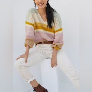 Anthropologie Theia V-Neck Long Sleeve Sweater Small